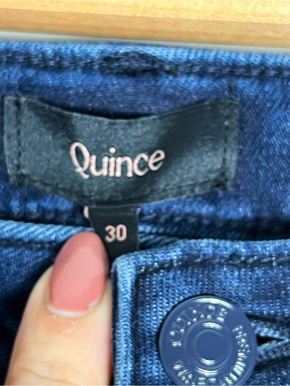 Quince Women’s Organic Cotton Dark Blue Wide Leg Jeans High Rise Stretch Size 30 - Picture 6 of 10